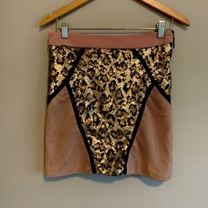 Pink Leopard Sequin Skirt